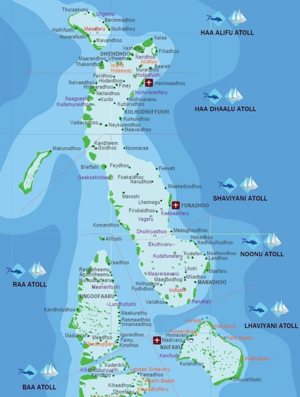 fullständig karta över maldiverna