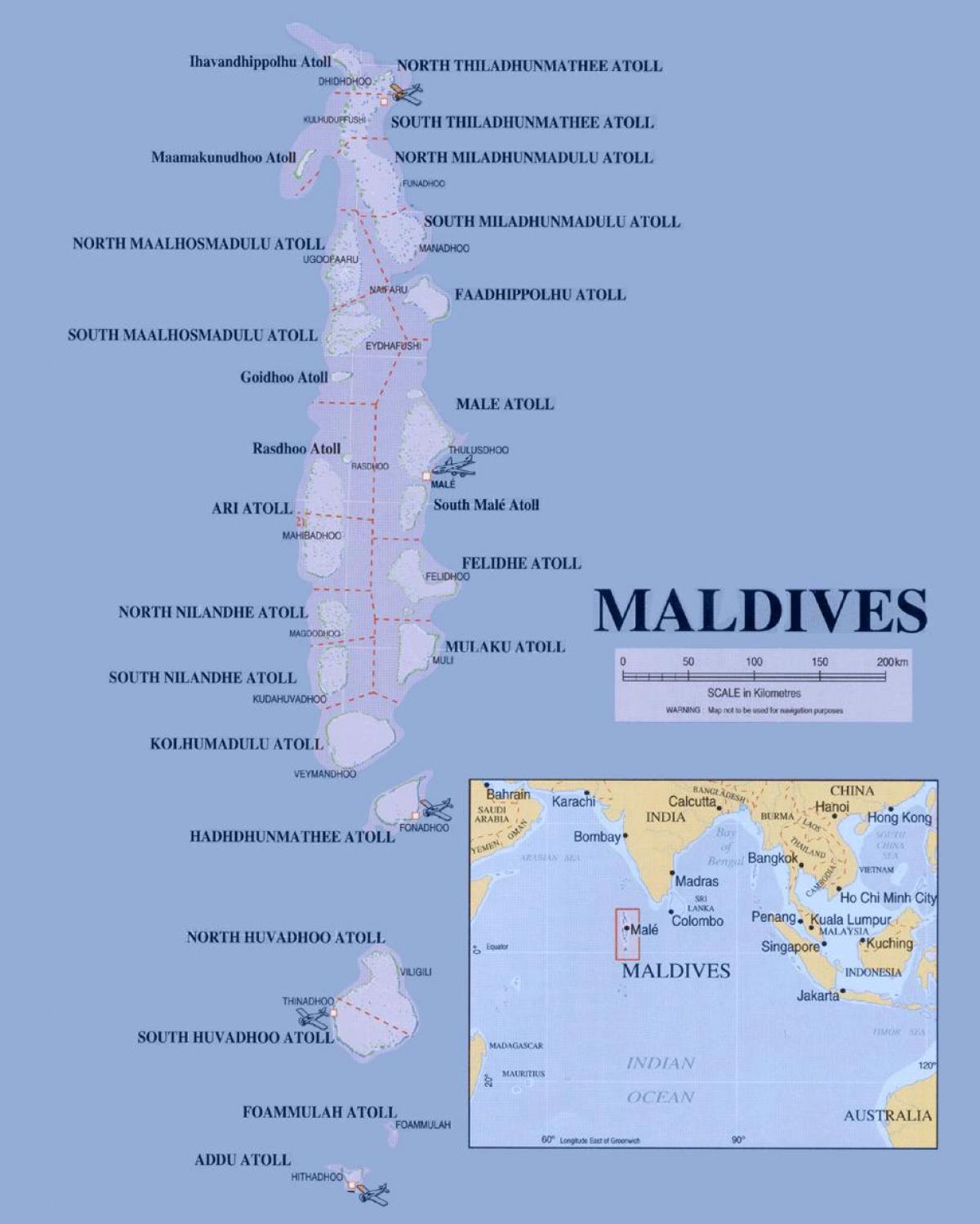 karta som visar maldiverna