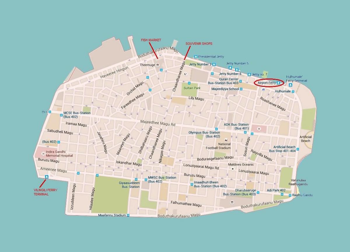 karta över staden malé maldiverna
