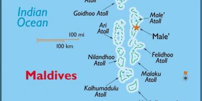 Baa atoll, maldiverna karta