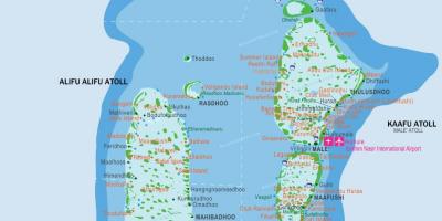 Maldiverna flygplatser karta