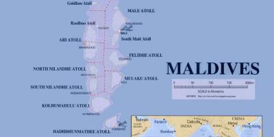 Karta som visar maldiverna