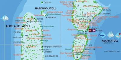 Karta över maldiverna turist