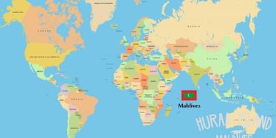 Visa maldiverna på världskartan