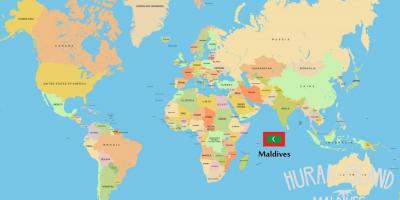 Visa maldiverna på världskartan