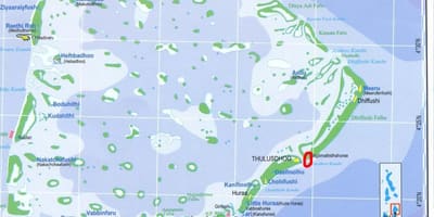 Karta över north male atoll, maldives